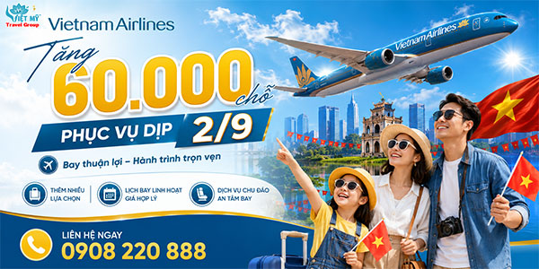 Vietnam Airlines tăng 60.000 chỗ phục vụ dịp 2/9
