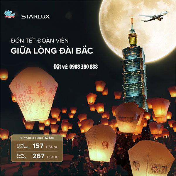 STARLUX Airlines ưu đãi Trung Thu đi Đài Bắc