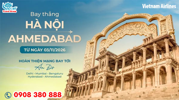 Vietnam Airlines khai thác đường bay thẳng Hà Nội - Ahmedabad