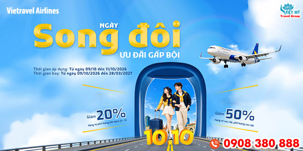 Vietravel Airlines ưu đãi ngày 10/10